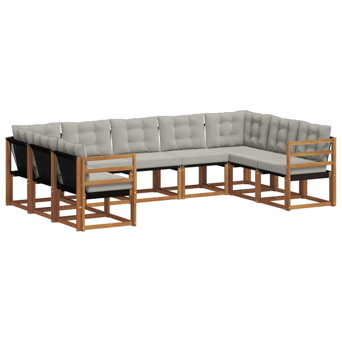 Set de canapele de exterior 9 pcs Gri natural și deschis WALTI