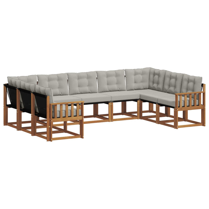 Set de canapele de exterior 9 pcs Gri natural și deschis WALTI