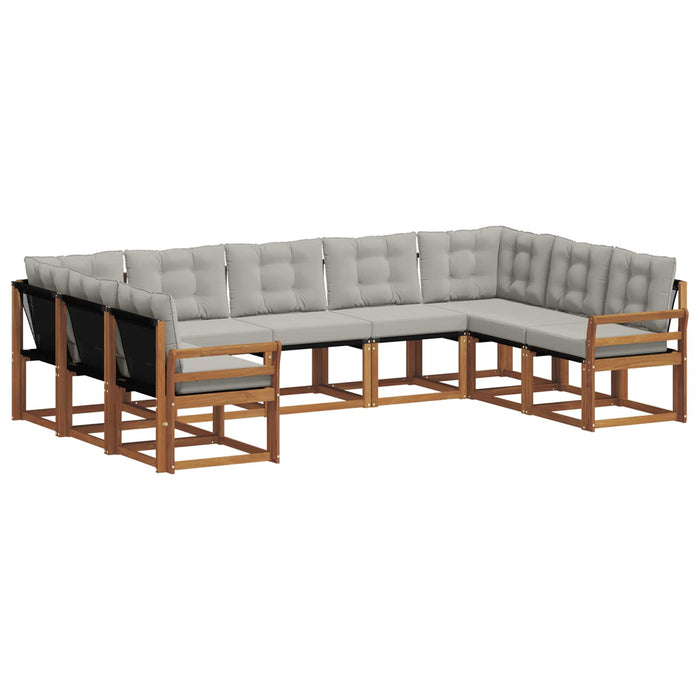 Set de canapele de exterior 9 pcs Gri natural și deschis WALTI