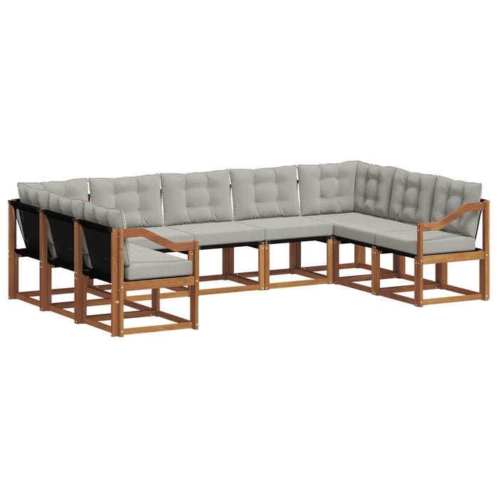 Set de canapele de exterior 9 pcs Gri natural și deschis WALTI