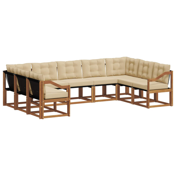 Set de canapele de exterior cu pernă 9 pcs Natural și Bej WALTI