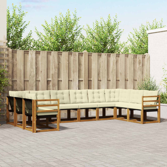 Set de canapele de exterior cu pernă 10 pcs Natural și Crem - WALTI WALTI