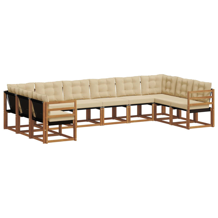 Set de canapele de exterior cu pernă 10 pcs Natural și Bej - WALTI WALTI