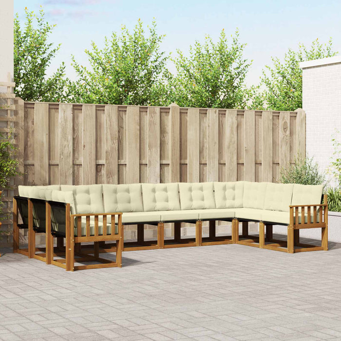 Set de canapele de exterior cu pernă 10 pcs Natural și Crem - WALTI WALTI