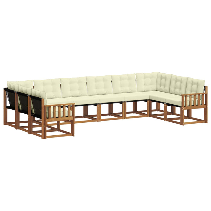 Set de canapele de exterior cu pernă 10 pcs Natural și Crem - WALTI WALTI