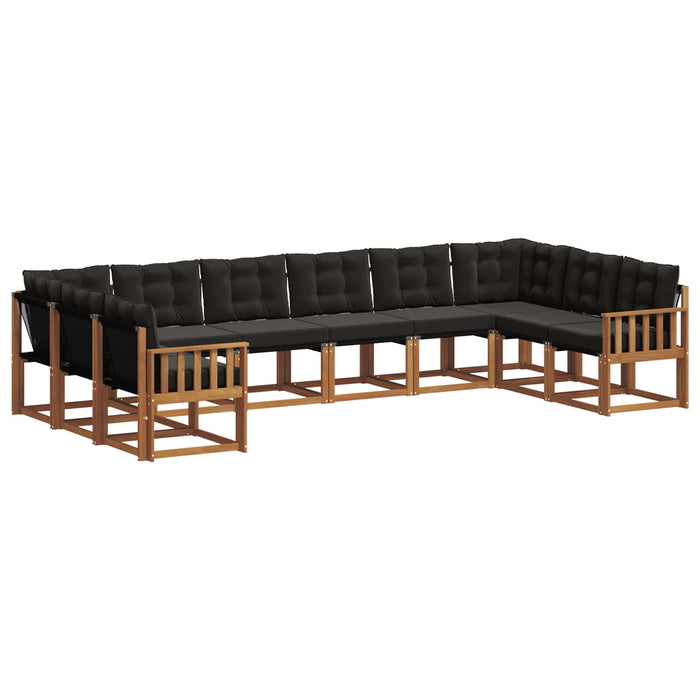Set de canapele de exterior cu pernă 10 pcs Natural și Negru - WALTI WALTI