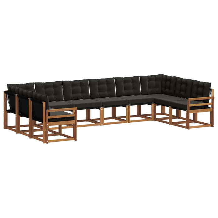 Set de canapele de exterior cu pernă 10 pcs Natural și Negru - WALTI WALTI