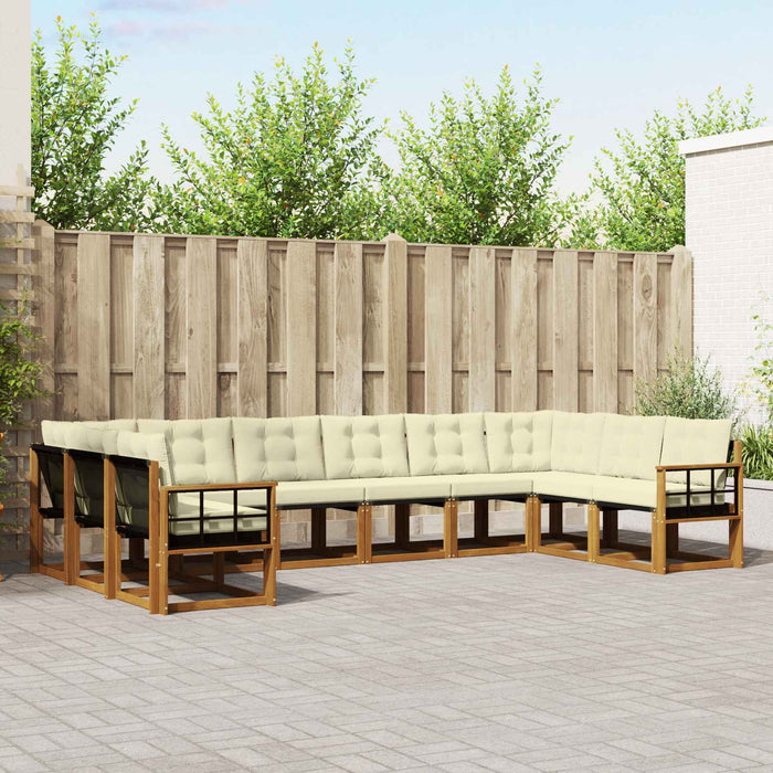 Set de canapele de exterior cu pernă 10 pcs Natural și Crem - WALTI WALTI