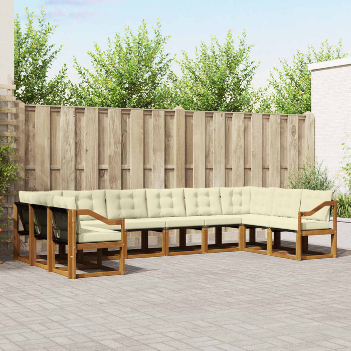 Set de canapele de exterior cu pernă 10 pcs Natural și Crem - WALTI WALTI