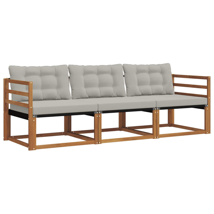 Set de canapele de exterior 3 pcs Gri natural și deschis - WALTI WALTI