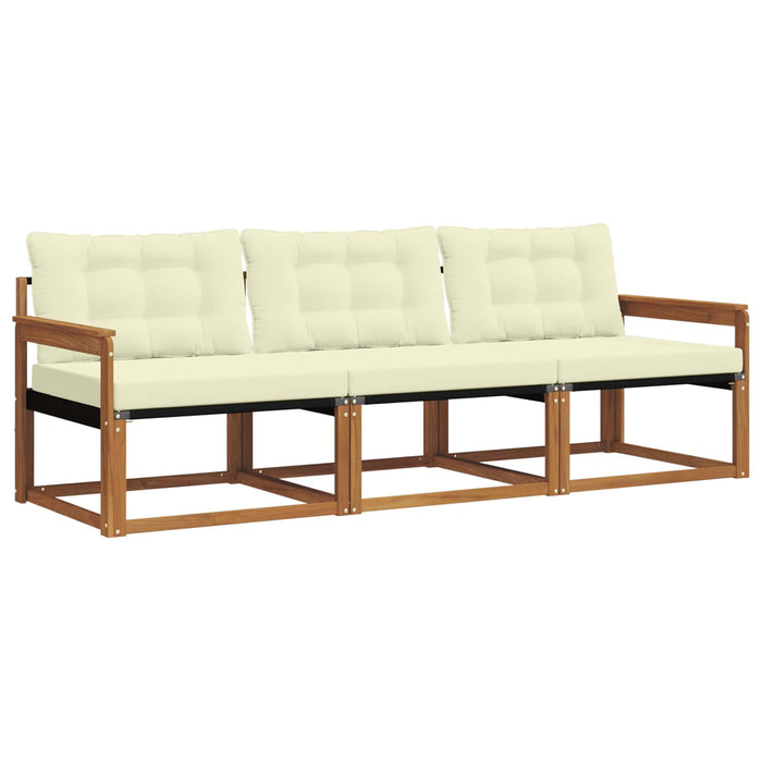 Set de canapele de exterior cu pernă 3 pcs Natural și Crem - WALTI WALTI