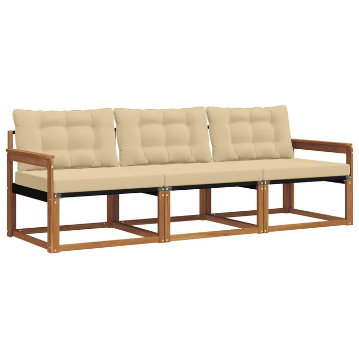 Set de canapele de exterior cu pernă 3 pcs Natural și Bej - WALTI WALTI