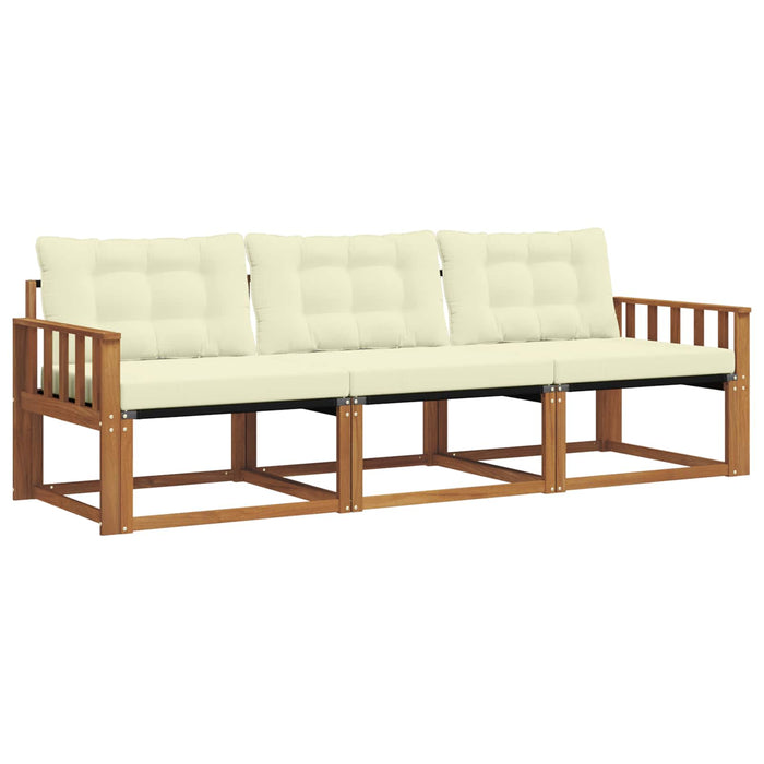 Set de canapele de exterior cu pernă 3 pcs Natural și Crem - WALTI WALTI