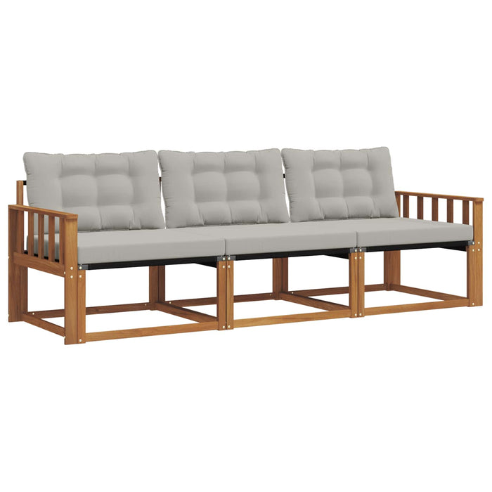 Set de canapele de exterior 3 pcs Gri natural și deschis - WALTI WALTI