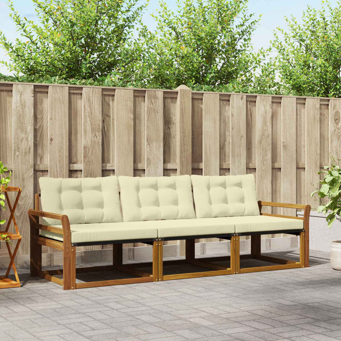 Set de canapele de exterior cu pernă 3 pcs Natural și Crem - WALTI WALTI