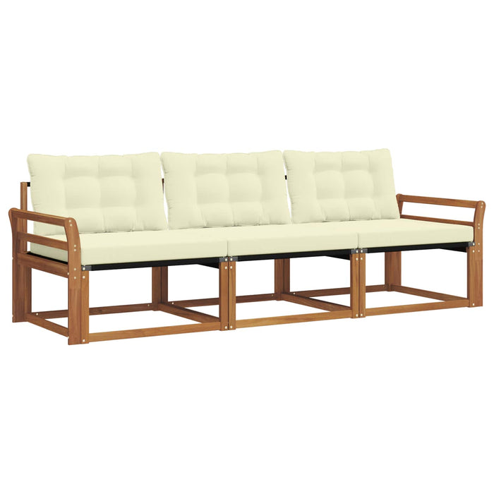 Set de canapele de exterior cu pernă 3 pcs Natural și Crem - WALTI WALTI