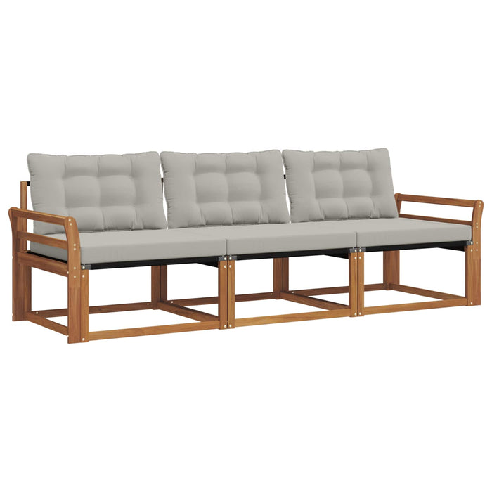 Set de canapele de exterior 3 pcs Gri natural și deschis - WALTI WALTI