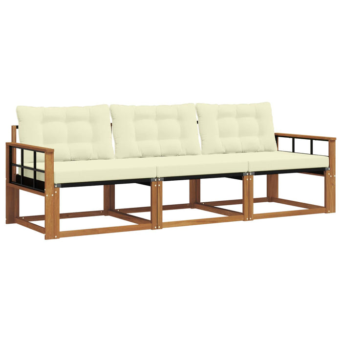 Set de canapele de exterior cu pernă 3 pcs Natural și Crem - WALTI WALTI