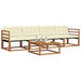 Set de canapele de exterior cu pernă 5 pcs Natural și Crem - WALTI WALTI