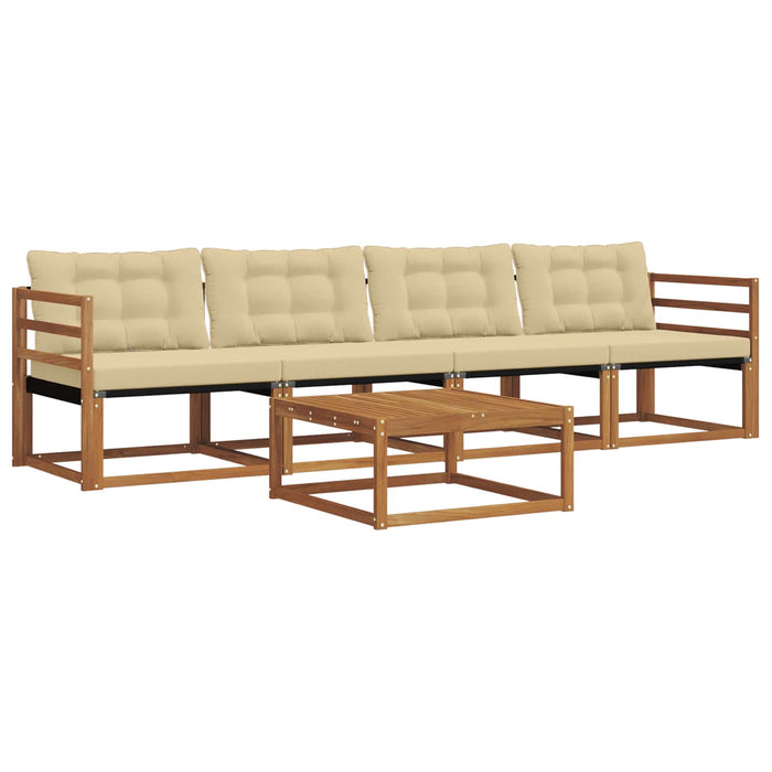 Set de canapele de exterior cu pernă 5 pcs Natural și Bej - WALTI WALTI