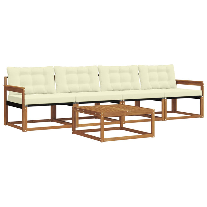 Set de canapele de exterior cu pernă 5 pcs Natural și Crem - WALTI WALTI