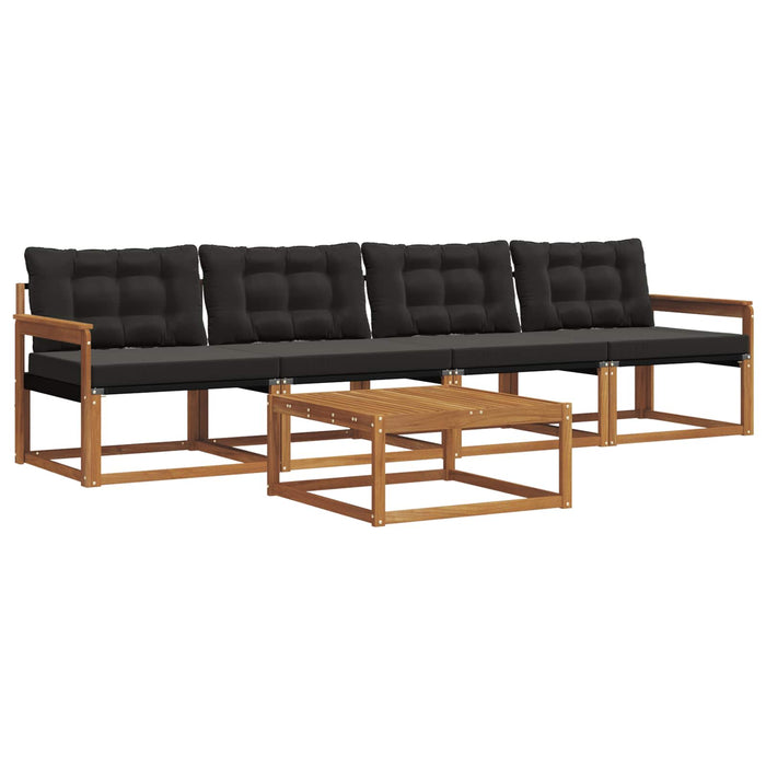 Set de canapele de exterior cu pernă 5 pcs Natural și Negru - WALTI WALTI