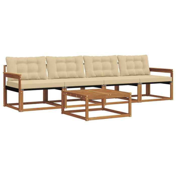 Set de canapele de exterior cu pernă 5 pcs Natural și Bej - WALTI WALTI