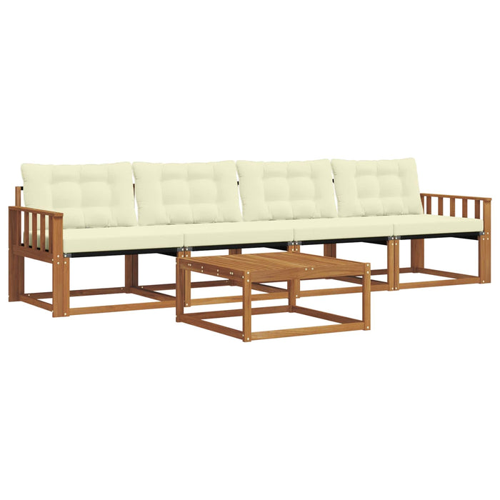 Set de canapele de exterior cu pernă 5 pcs Natural și Crem - WALTI WALTI