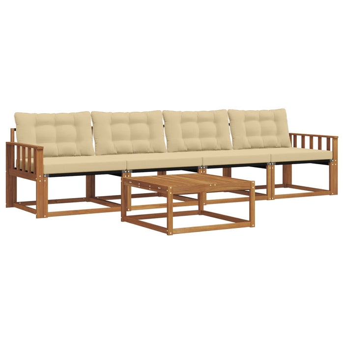 Set de canapele de exterior cu pernă 5 pcs Natural și Bej - WALTI WALTI