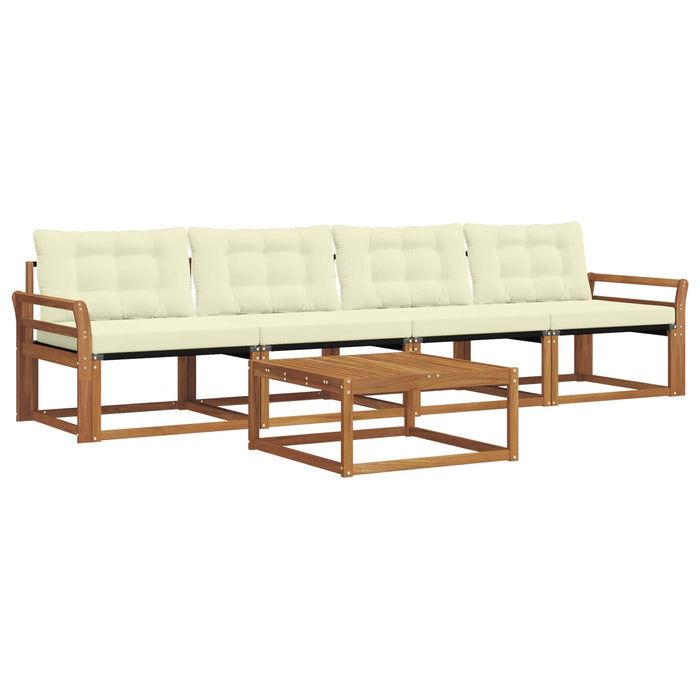 Set de canapele de exterior cu pernă 5 pcs Natural și Crem - WALTI WALTI