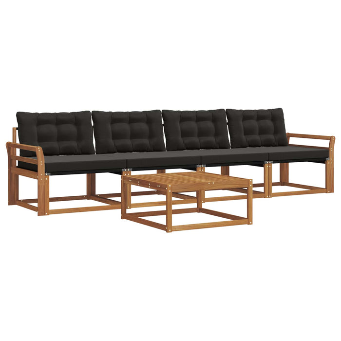 Set de canapele de exterior cu pernă 5 pcs Natural și Negru - WALTI WALTI