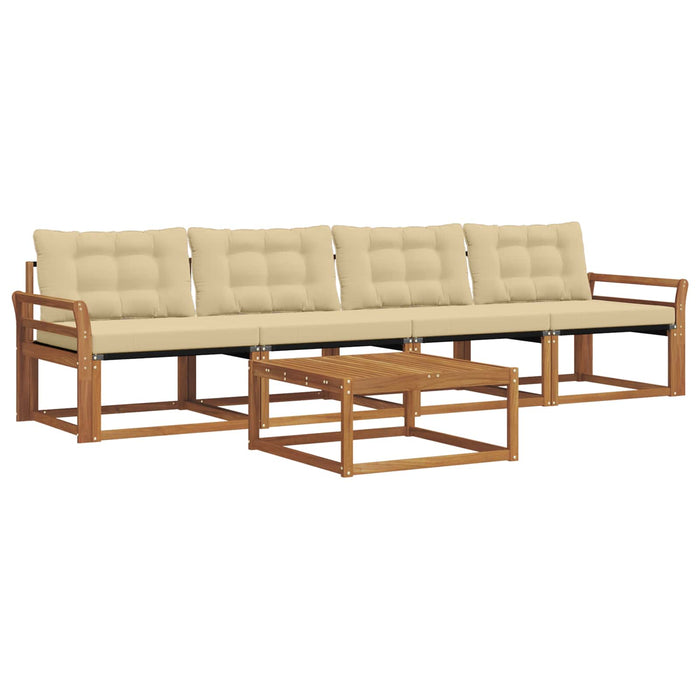 Set de canapele de exterior cu pernă 5 pcs Natural și Bej - WALTI WALTI