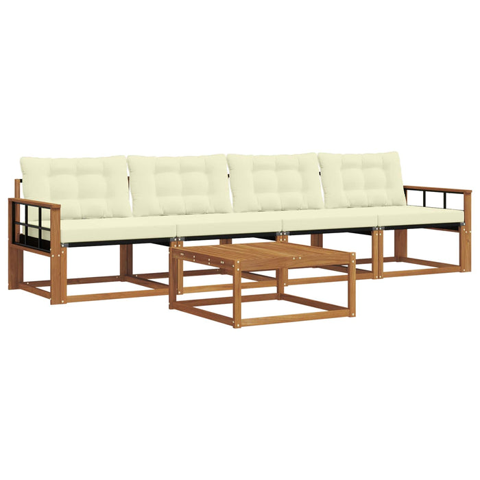 Set de canapele de exterior cu pernă 5 pcs Natural și Crem - WALTI WALTI