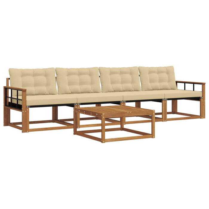 Set de canapele de exterior cu pernă 5 pcs Natural și Bej - WALTI WALTI