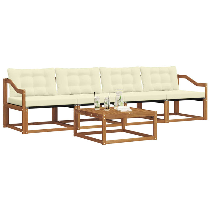Set de canapele de exterior cu pernă 5 pcs Natural și Crem - WALTI WALTI