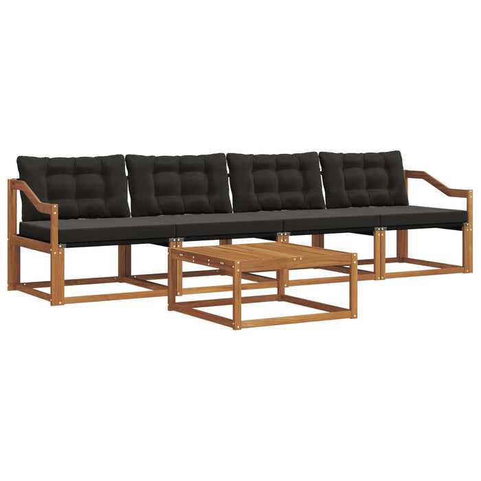 Set de canapele de exterior cu pernă 5 pcs Natural și Negru - WALTI WALTI