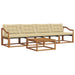 Set de canapele de exterior cu pernă 5 pcs Natural și Bej - WALTI WALTI