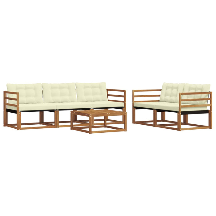 Set de canapele de exterior cu pernă 6 pcs Natural și Crem - WALTI WALTI