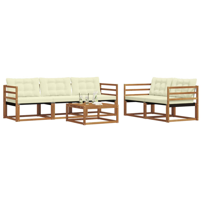 Set de canapele de exterior cu pernă 6 pcs Natural și Crem - WALTI WALTI