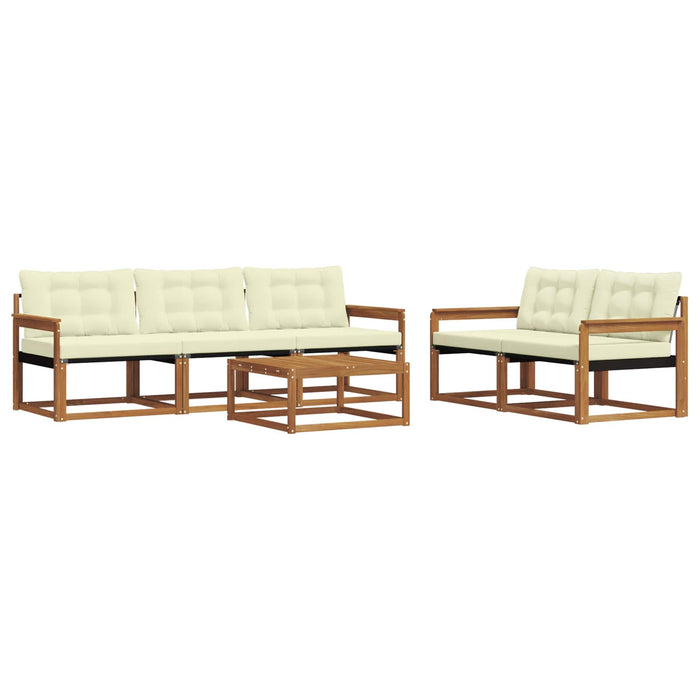 Set de canapele de exterior cu pernă 6 pcs Natural și Crem - WALTI WALTI