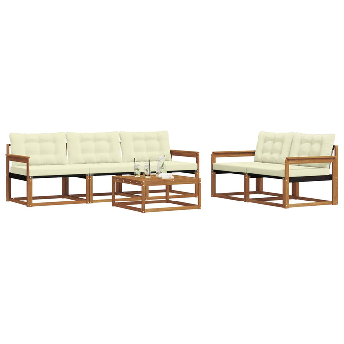 Set de canapele de exterior cu pernă 6 pcs Natural și Crem - WALTI WALTI
