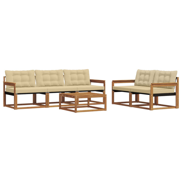 Set de canapele de exterior cu pernă 6 pcs Natural și Bej - WALTI WALTI