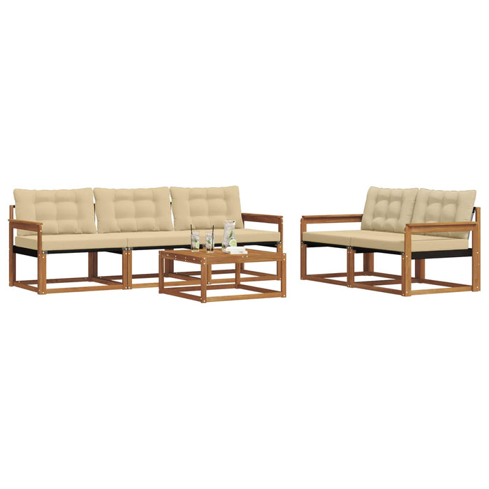 Set de canapele de exterior cu pernă 6 pcs Natural și Bej - WALTI WALTI