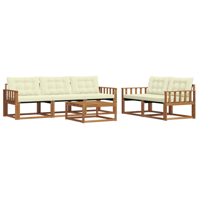 Set de canapele de exterior cu pernă 6 pcs Natural și Crem - WALTI WALTI