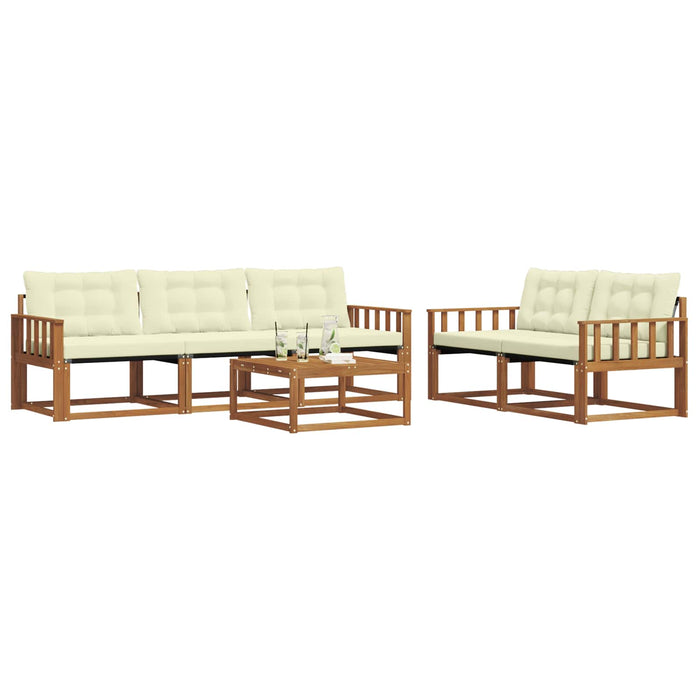 Set de canapele de exterior cu pernă 6 pcs Natural și Crem - WALTI WALTI