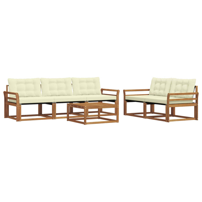 Set de canapele de exterior cu pernă 6 pcs Natural și Crem - WALTI WALTI