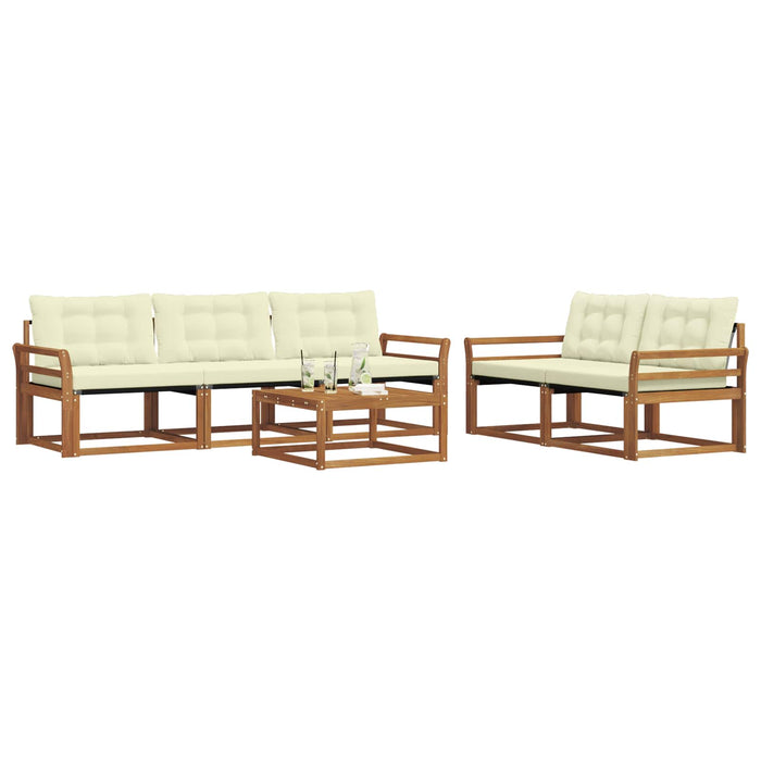 Set de canapele de exterior cu pernă 6 pcs Natural și Crem - WALTI WALTI