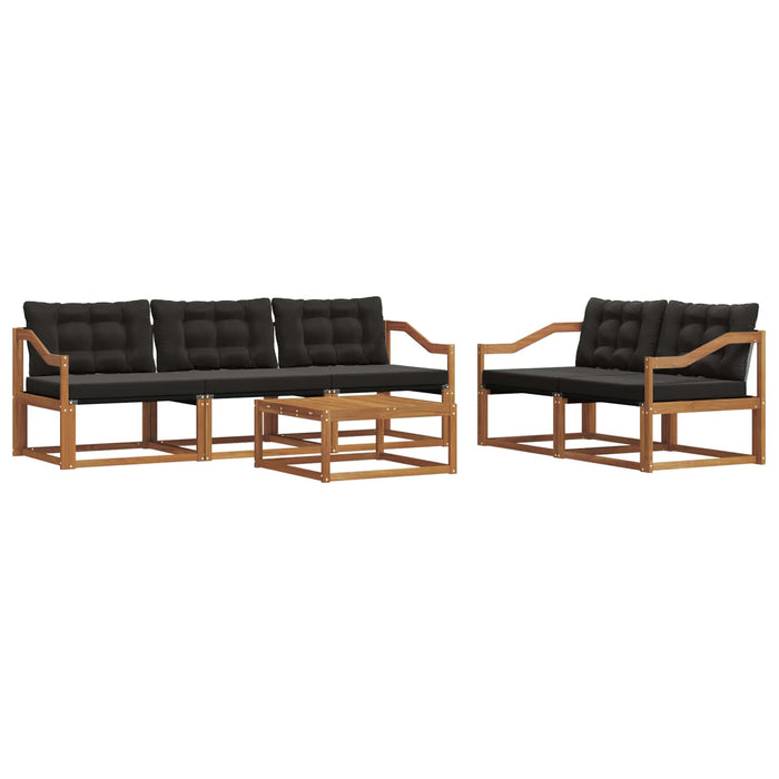 Set de canapele de exterior cu pernă 6 pcs Natural și Negru - WALTI WALTI