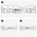 Set de canapele de exterior cu pernă 6 pcs Natural și Negru - WALTI WALTI