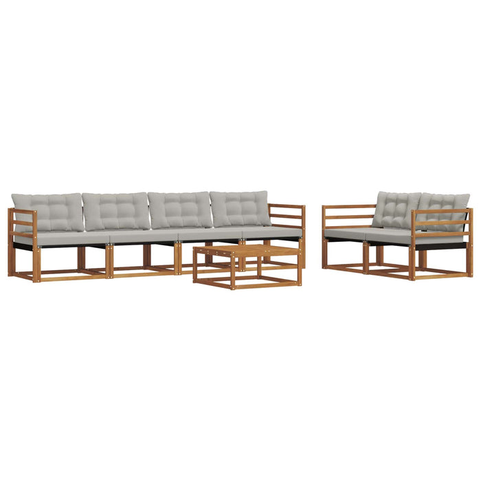 Set de canapele de exterior 7 pcs Gri natural și deschis WALTI